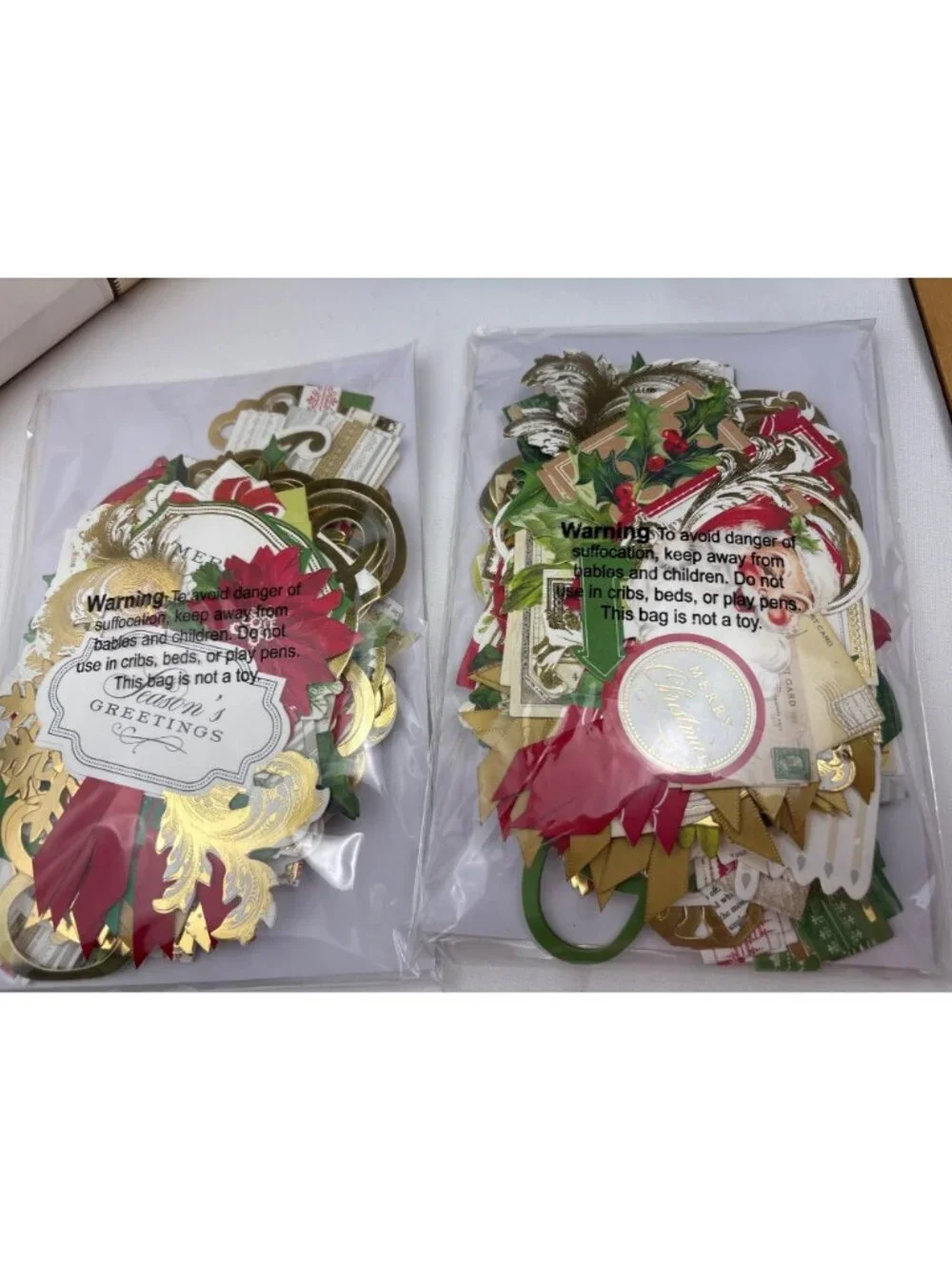Anna Griffin Holiday Vintage Collage Card Toppers 114 Cardstock Die Cuts Festive